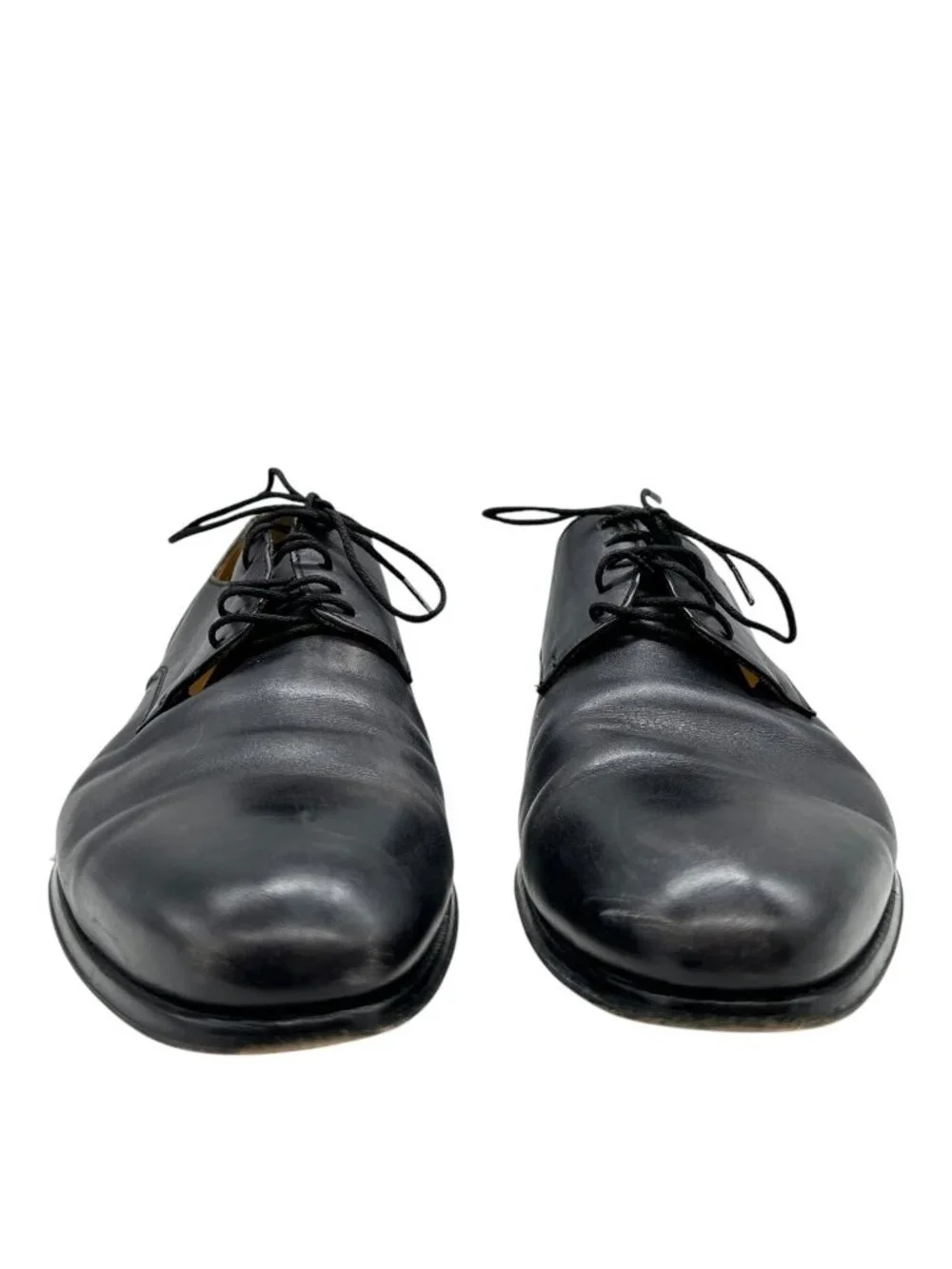 $450 Jose Real Italian Black Leather Dress Shoes EU 46 US 13 Made In Italy Derby